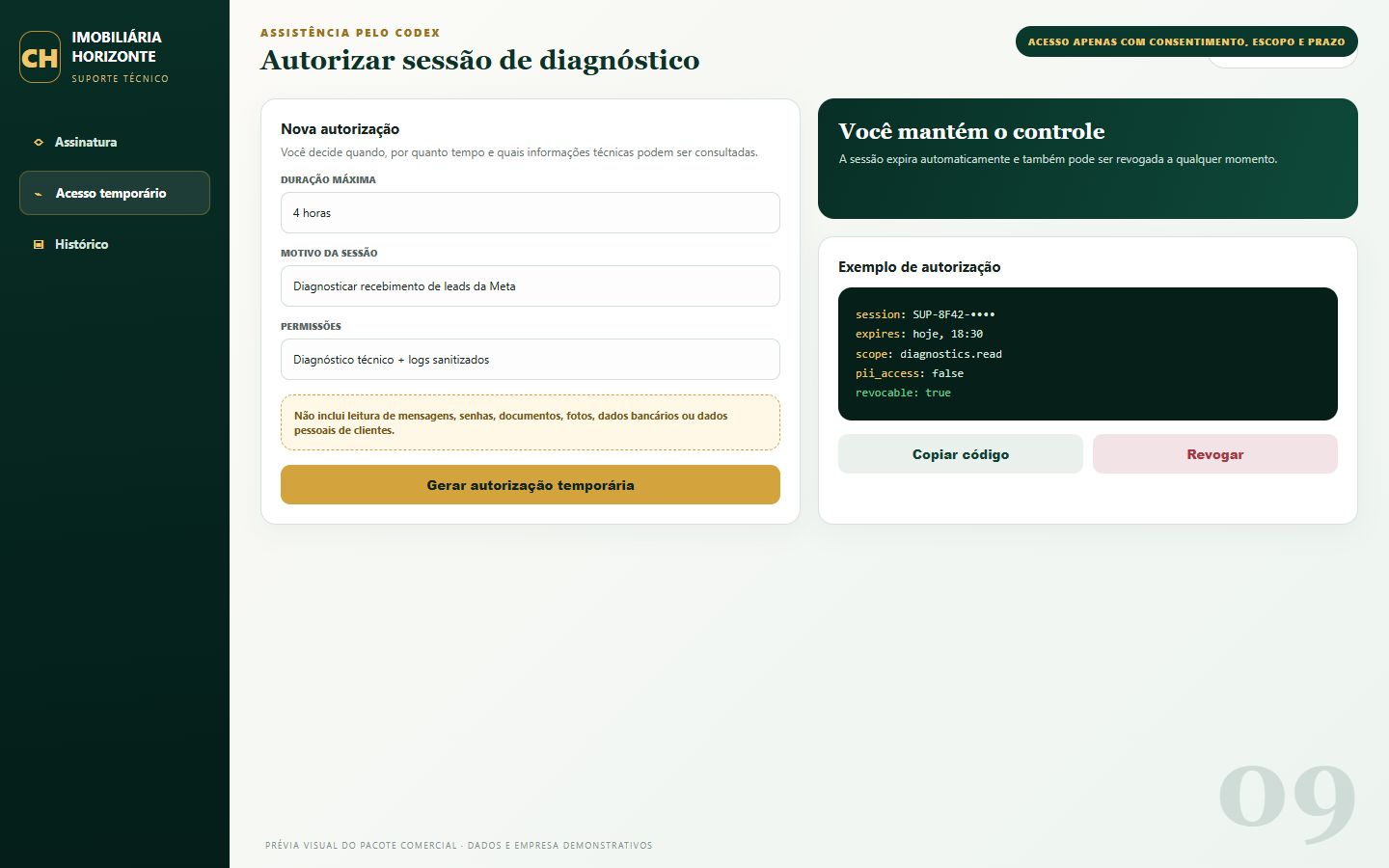 A própria tela explica como conectar cada conta